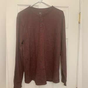 George- men’s thermal shirt. Worn once Burgundy with very light cream fading